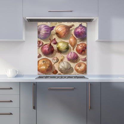 Varieties of Onions and Garlic Kitchen Splashback