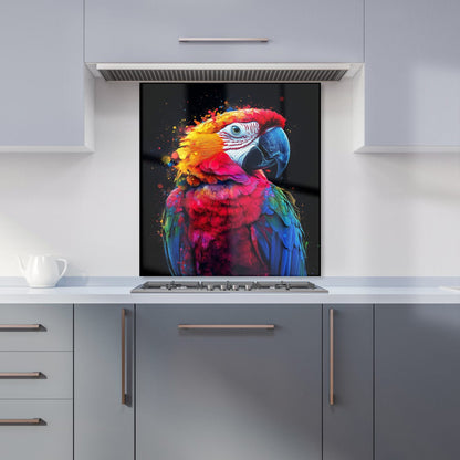 Vivid Parrot in a Splash of Colour Kitchen Splashback