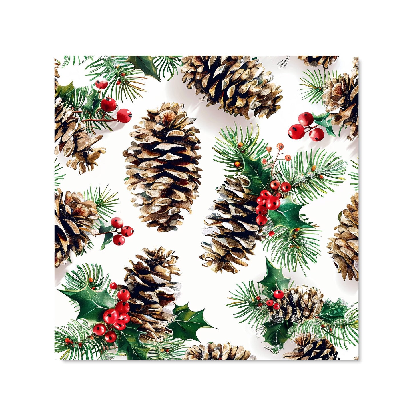 Festive Pine Cones and Holly Kitchen Splashback