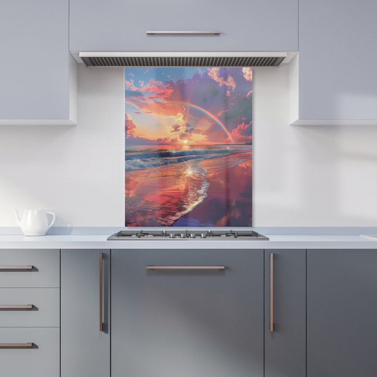 Rainbow Reflection on the Shore Kitchen Splashback