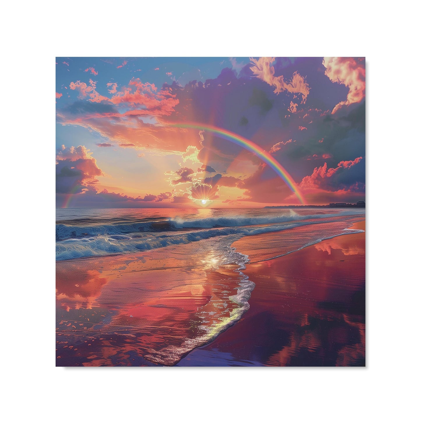 Rainbow Reflection on the Shore Kitchen Splashback