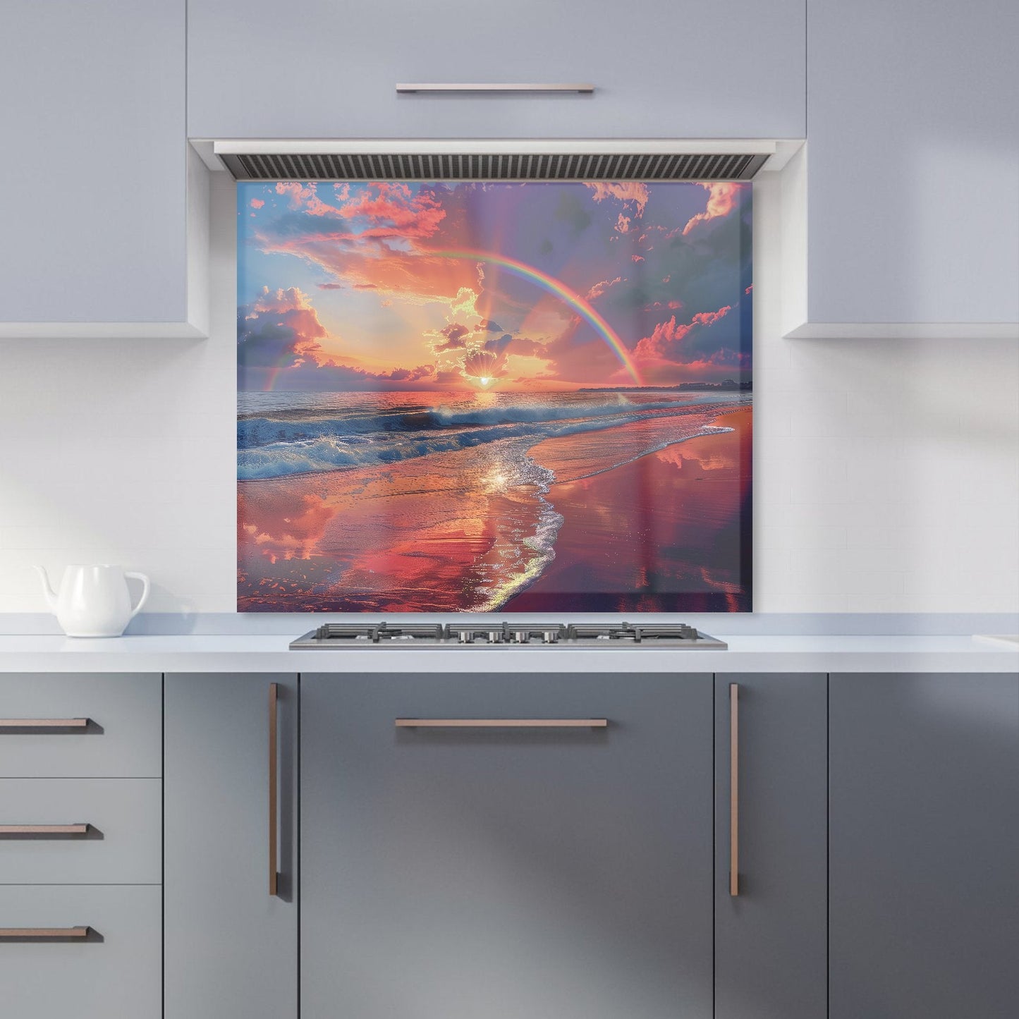 Rainbow Reflection on the Shore Kitchen Splashback