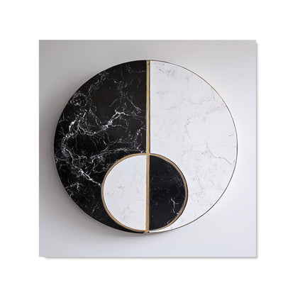 Sleek Yin Yang Marble Design Kitchen Splashback