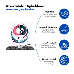 Yin Yang Harmony in Modern Art Kitchen Splashback