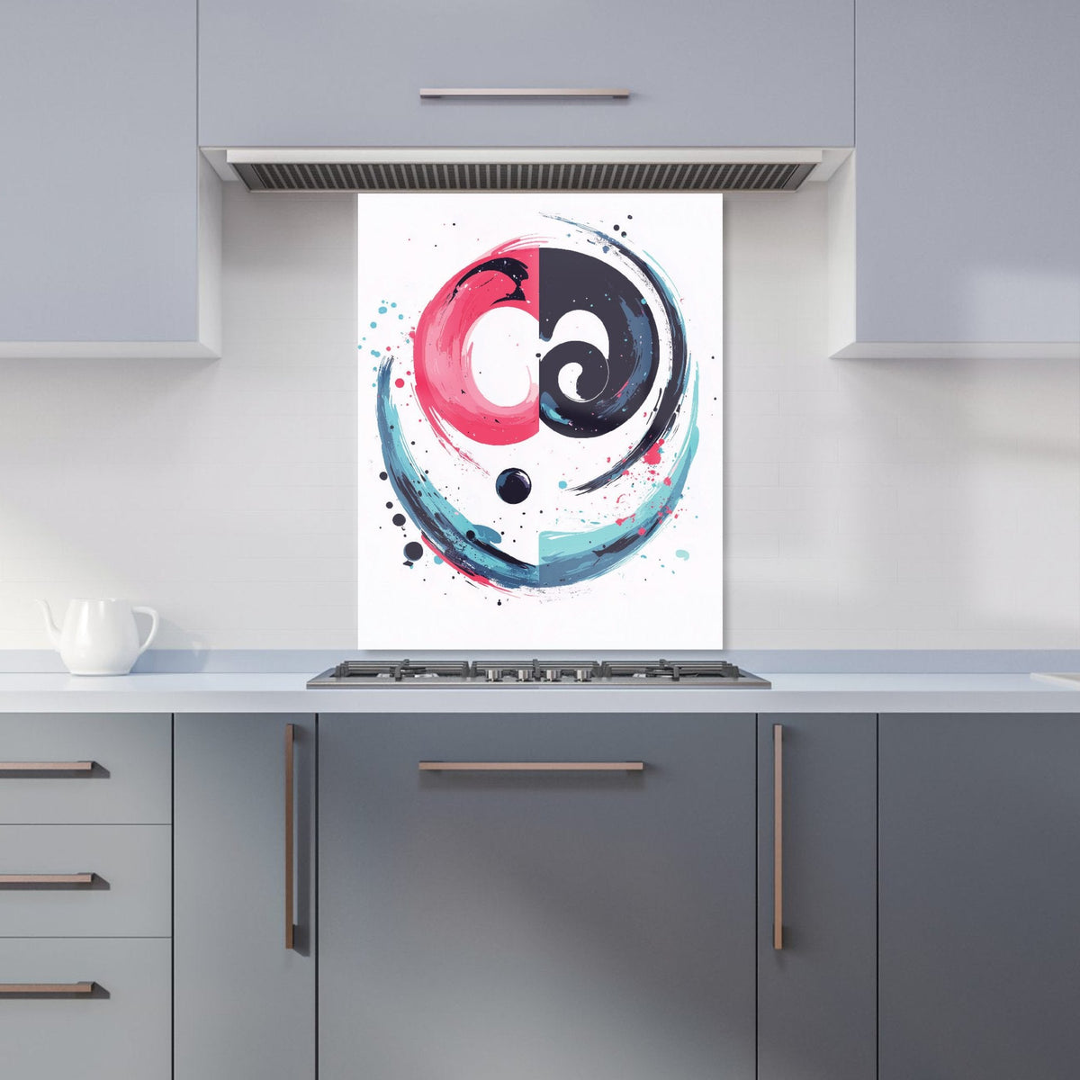 Yin Yang Harmony in Modern Art Kitchen Splashback
