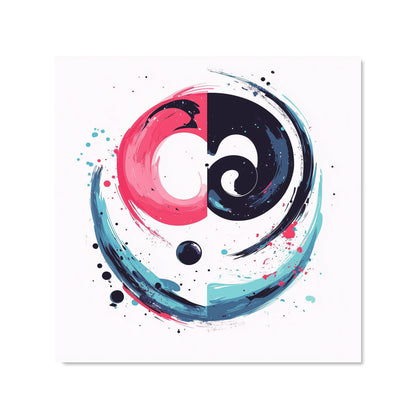 Yin Yang Harmony in Modern Art Kitchen Splashback