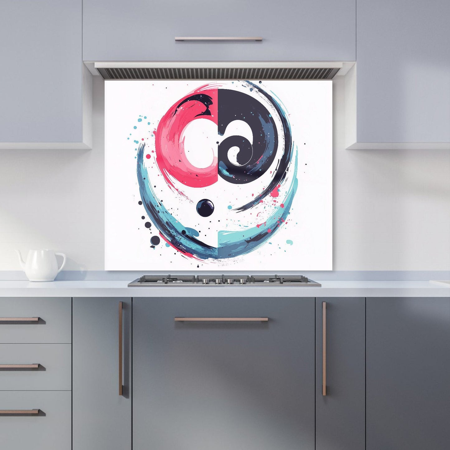 Yin Yang Harmony in Modern Art Kitchen Splashback