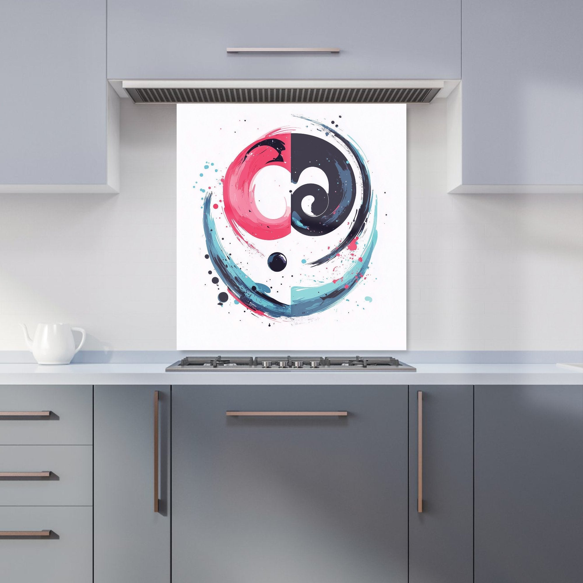 Yin Yang Harmony in Modern Art Kitchen Splashback