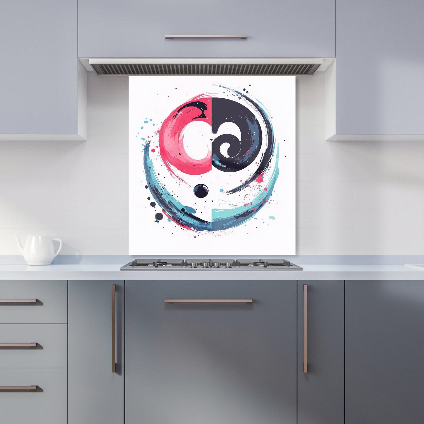 Yin Yang Harmony in Modern Art Kitchen Splashback