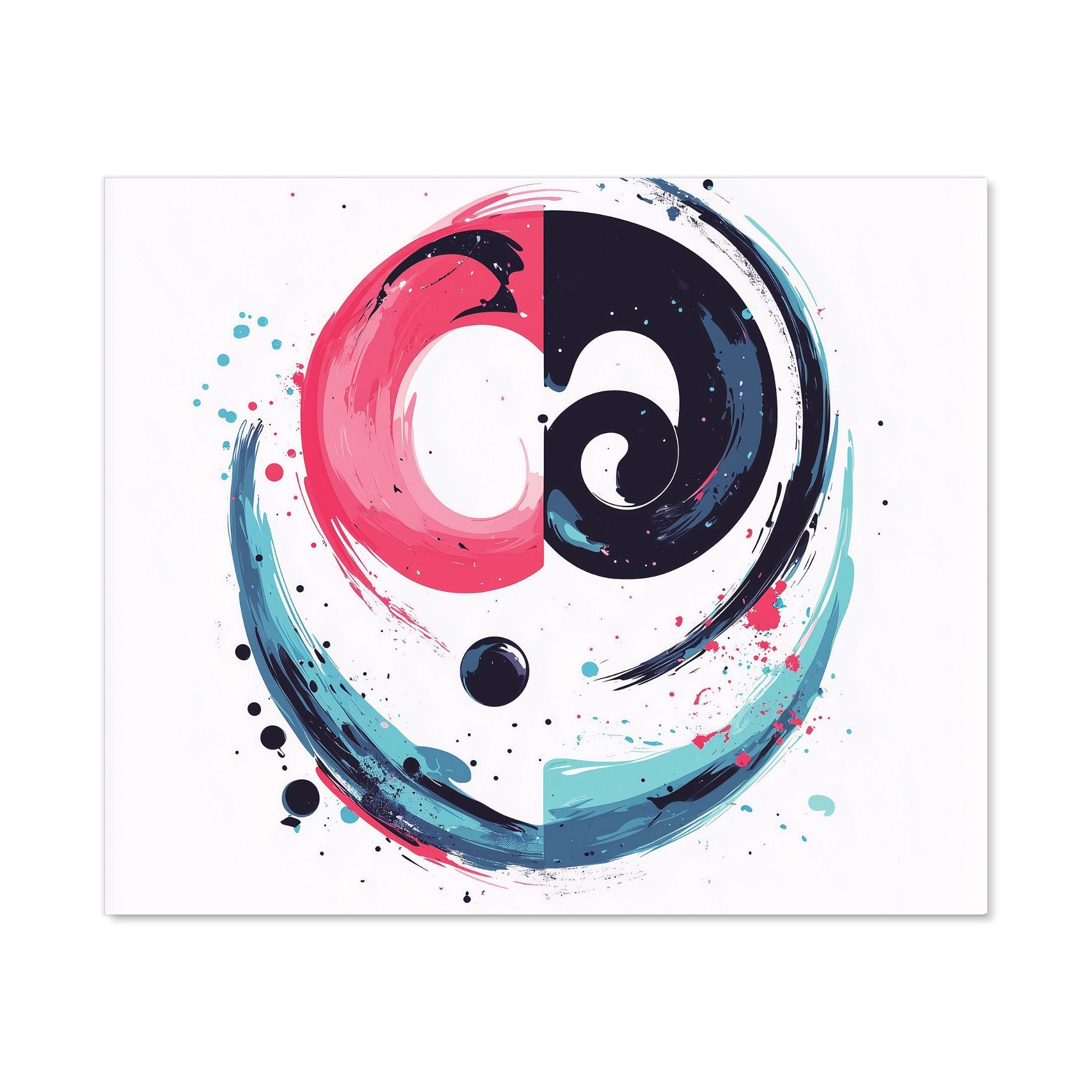 Yin Yang Harmony in Modern Art Kitchen Splashback