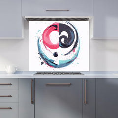 Yin Yang Harmony in Modern Art Kitchen Splashback