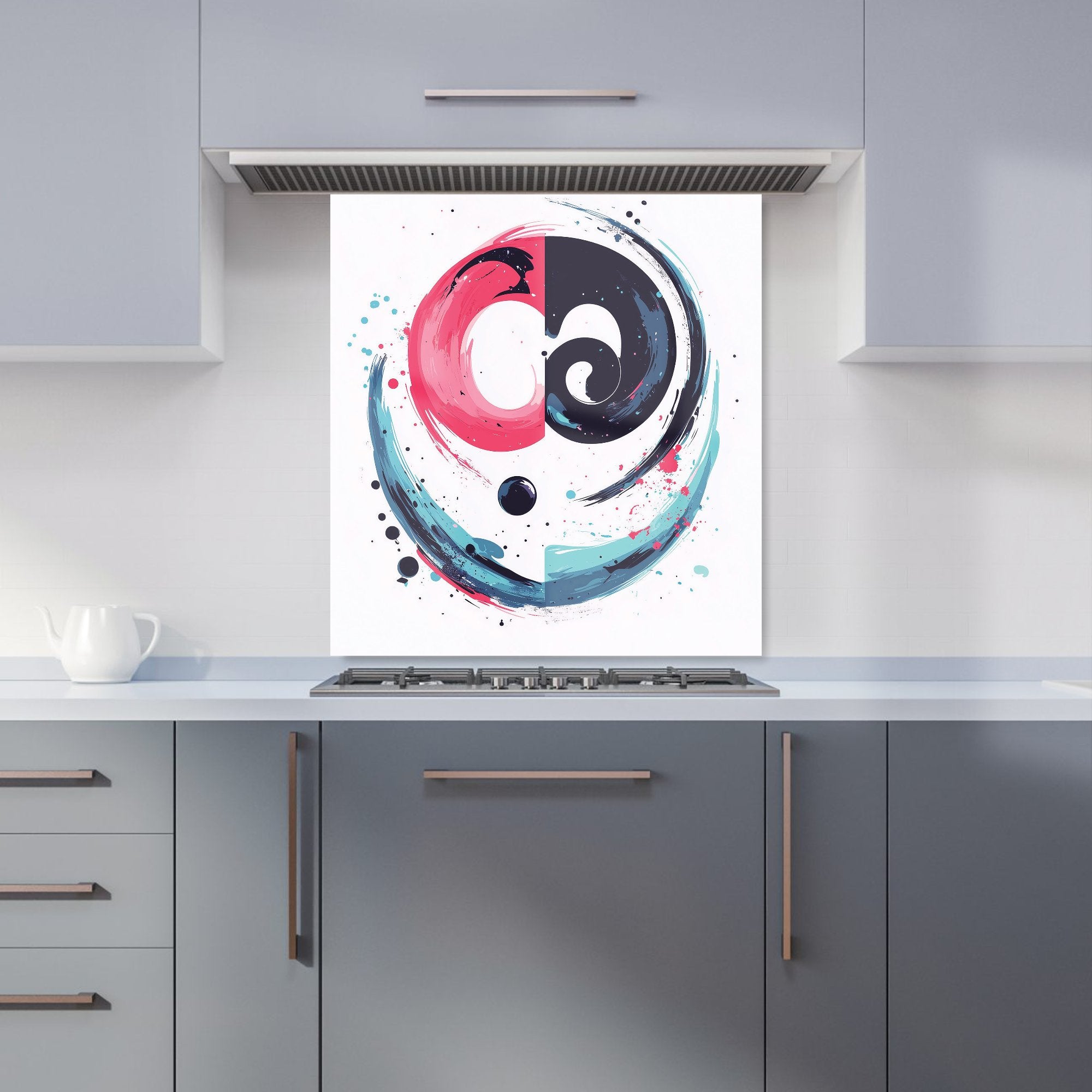 Yin Yang Harmony in Modern Art Kitchen Splashback