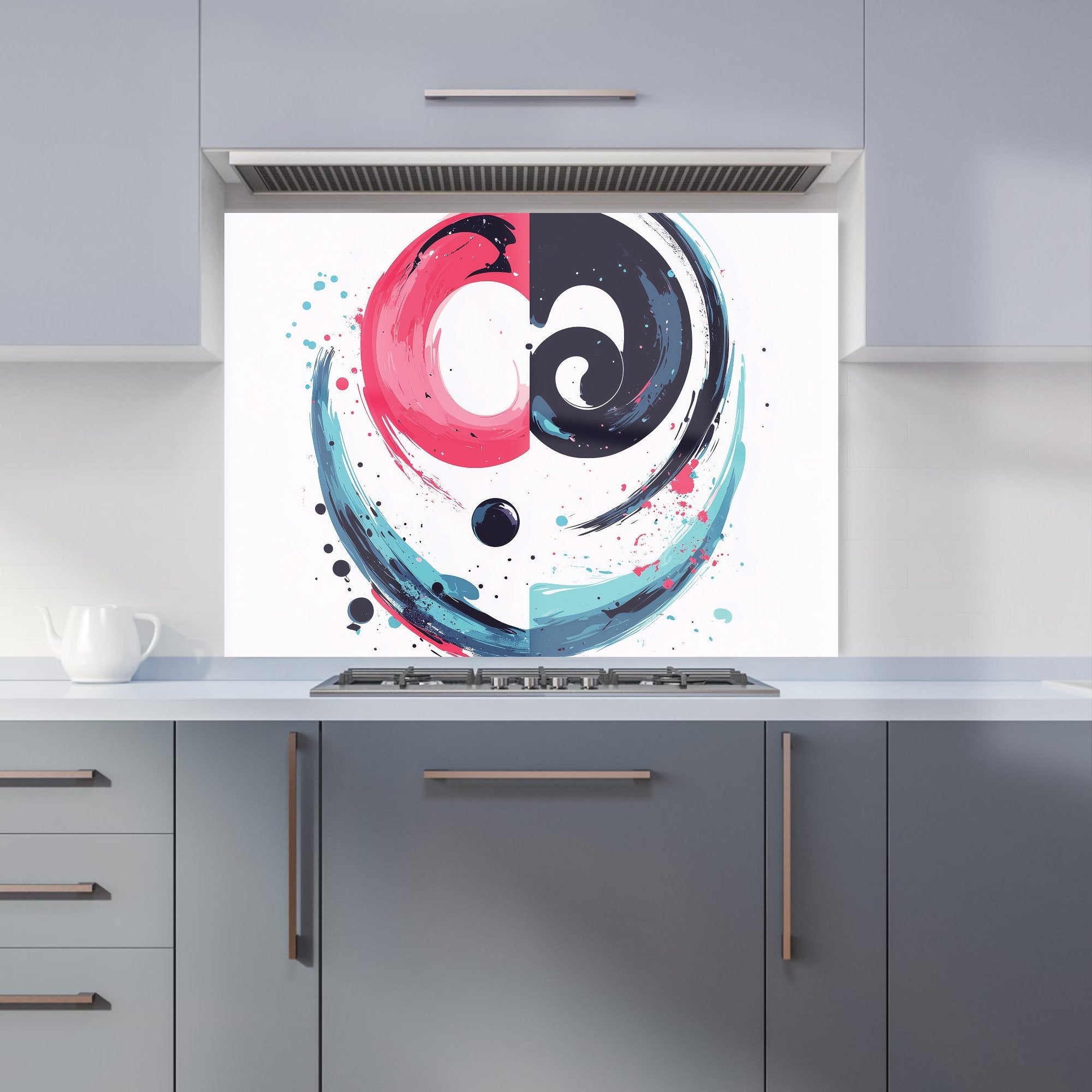 Yin Yang Harmony in Modern Art Kitchen Splashback