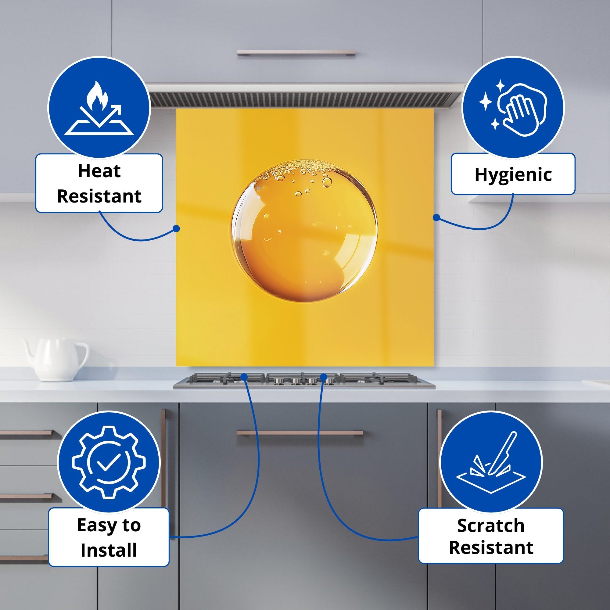 Solitary Yellow Bubble: A Closer Look Kitchen Splashback