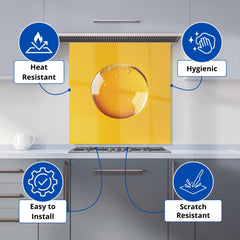 Solitary Yellow Bubble: A Closer Look Kitchen Splashback