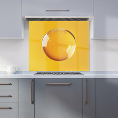 Solitary Yellow Bubble: A Closer Look Kitchen Splashback