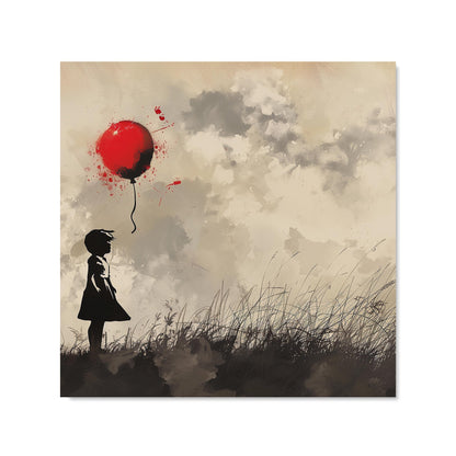 Dreamy Banksy-Inspired Girl with Red Balloon Kitchen Splashback