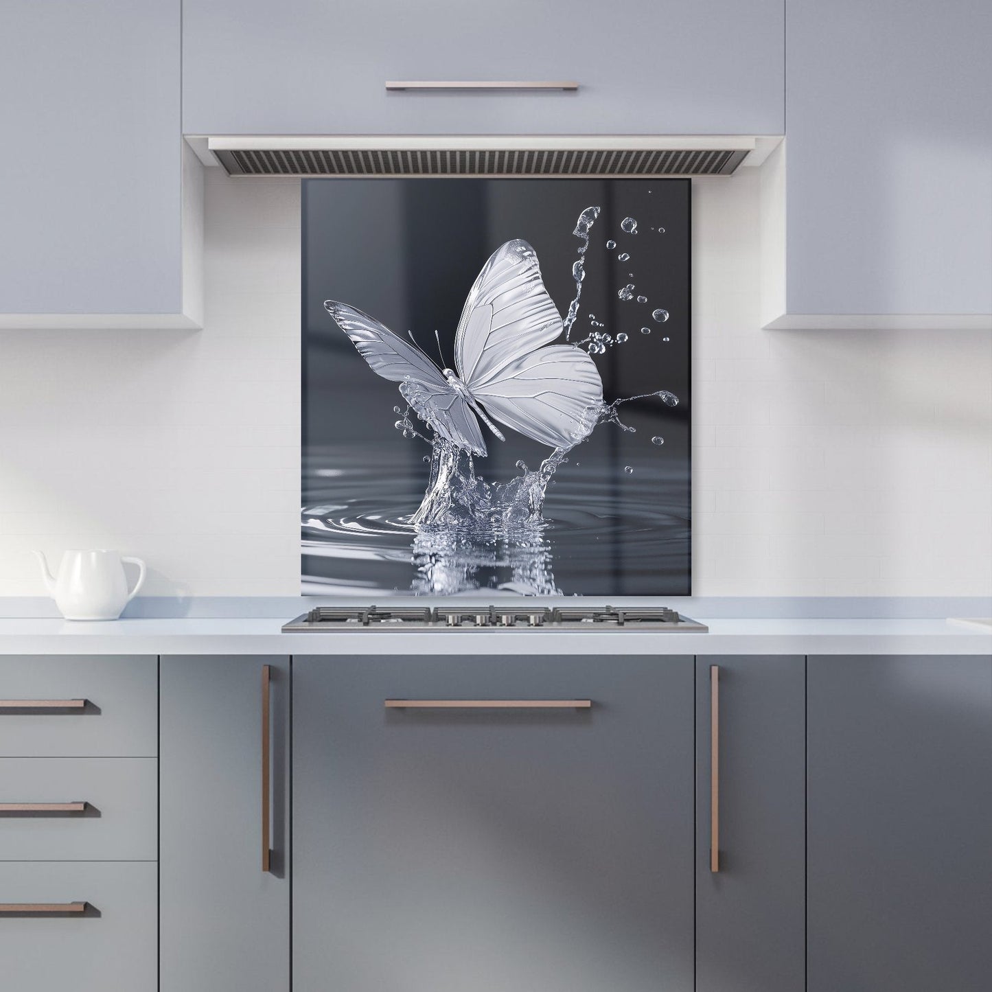 Crystal Butterfly Water Dance Kitchen Splashback