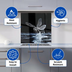 Glistening Dragonfly Lift-Off Kitchen Splashback
