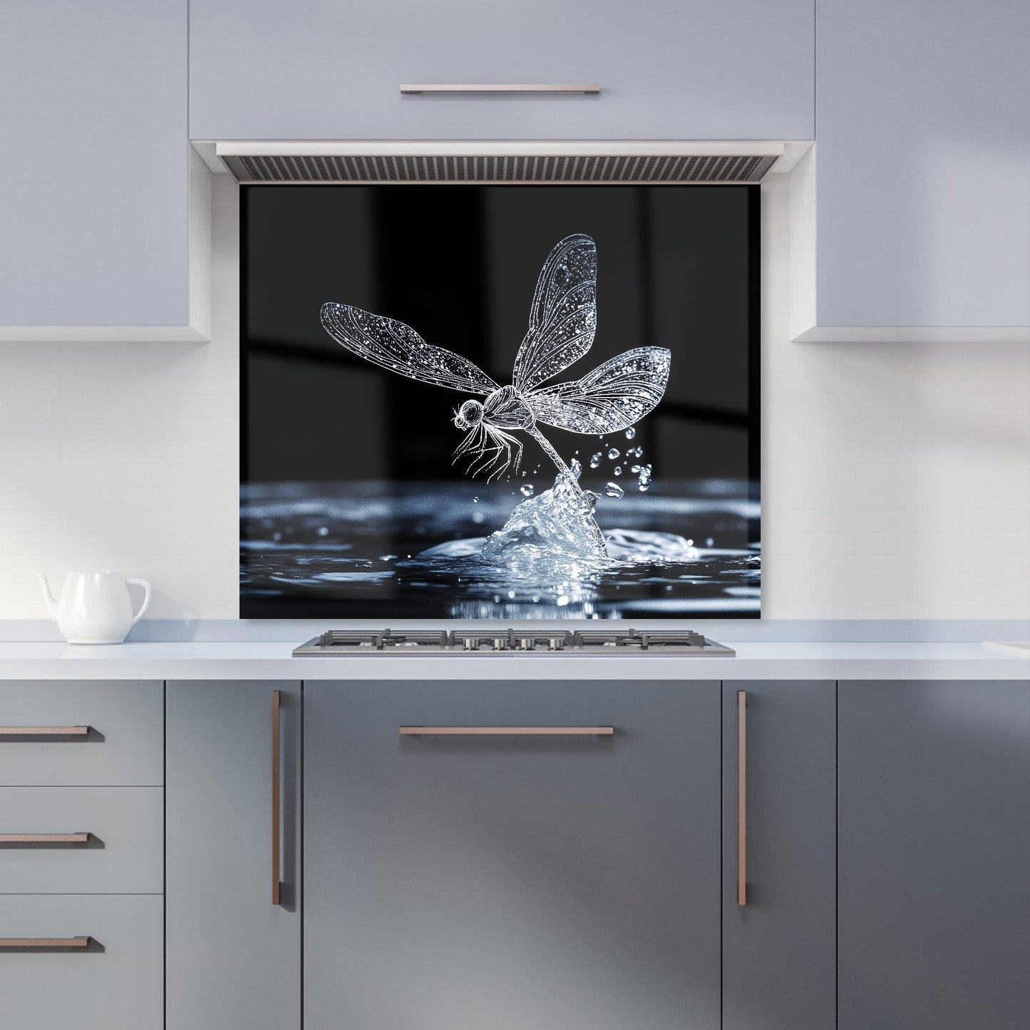 Glistening Dragonfly Lift-Off Kitchen Splashback