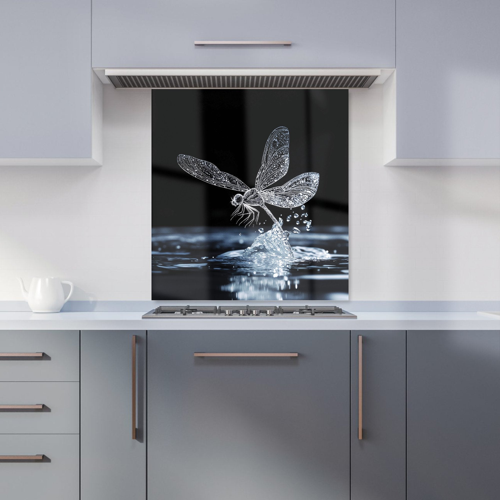 Glistening Dragonfly Lift-Off Kitchen Splashback
