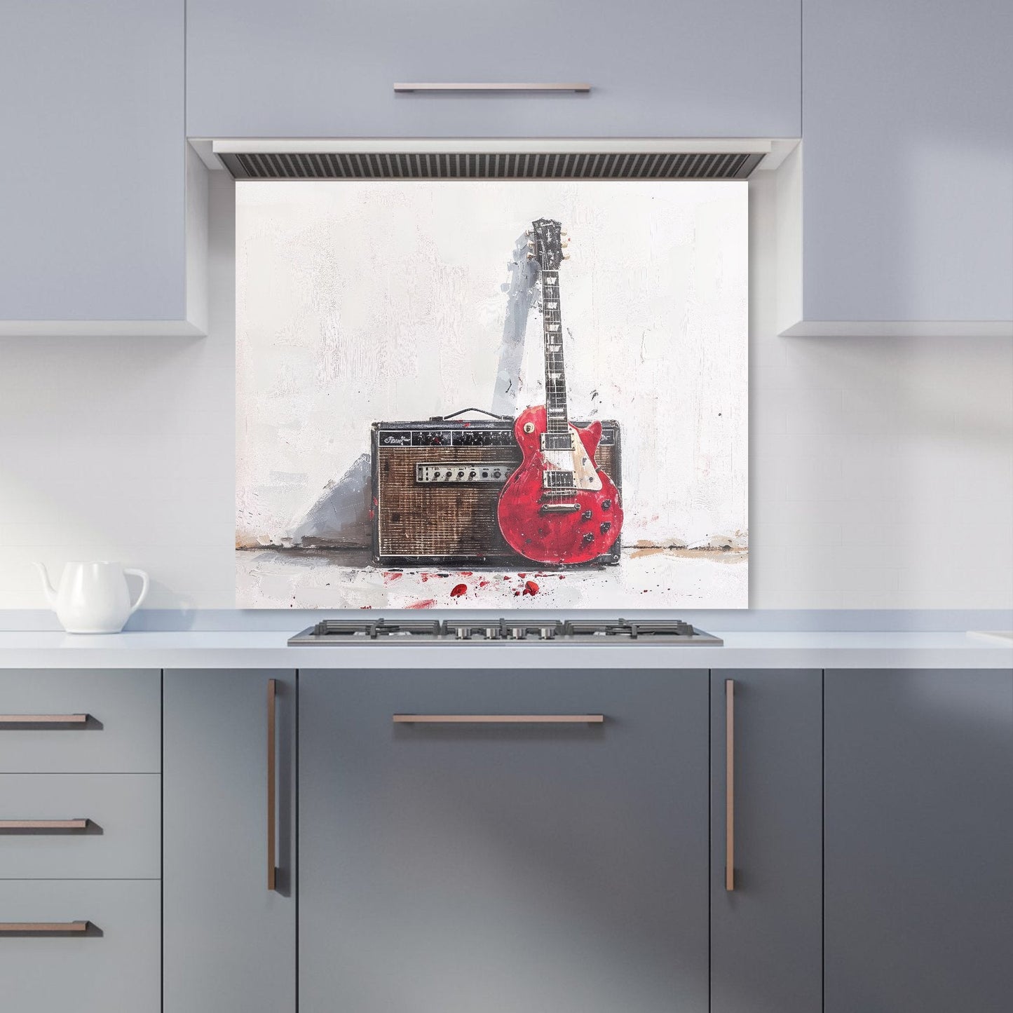 Red Guitar: Echoes of Rock Kitchen Splashback