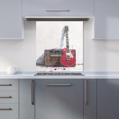 Red Guitar: Echoes of Rock Kitchen Splashback