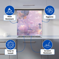 Enchanted Waterlilies and Bubbles Kitchen Splashback