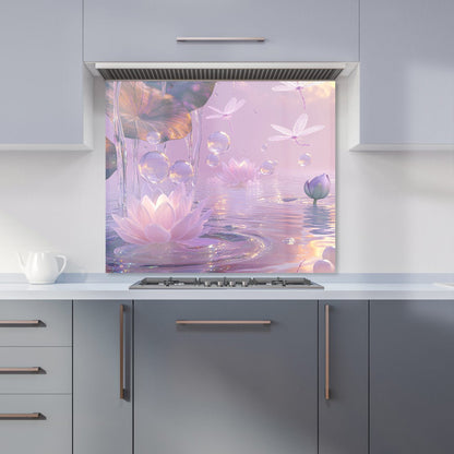 Enchanted Waterlilies and Bubbles Kitchen Splashback