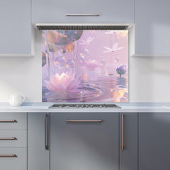 Enchanted Waterlilies and Bubbles Kitchen Splashback