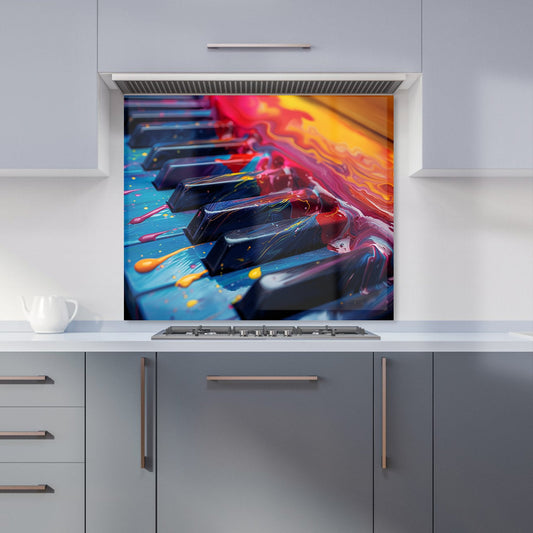 Colorful Melody: A Piano's Dream Kitchen Splashback