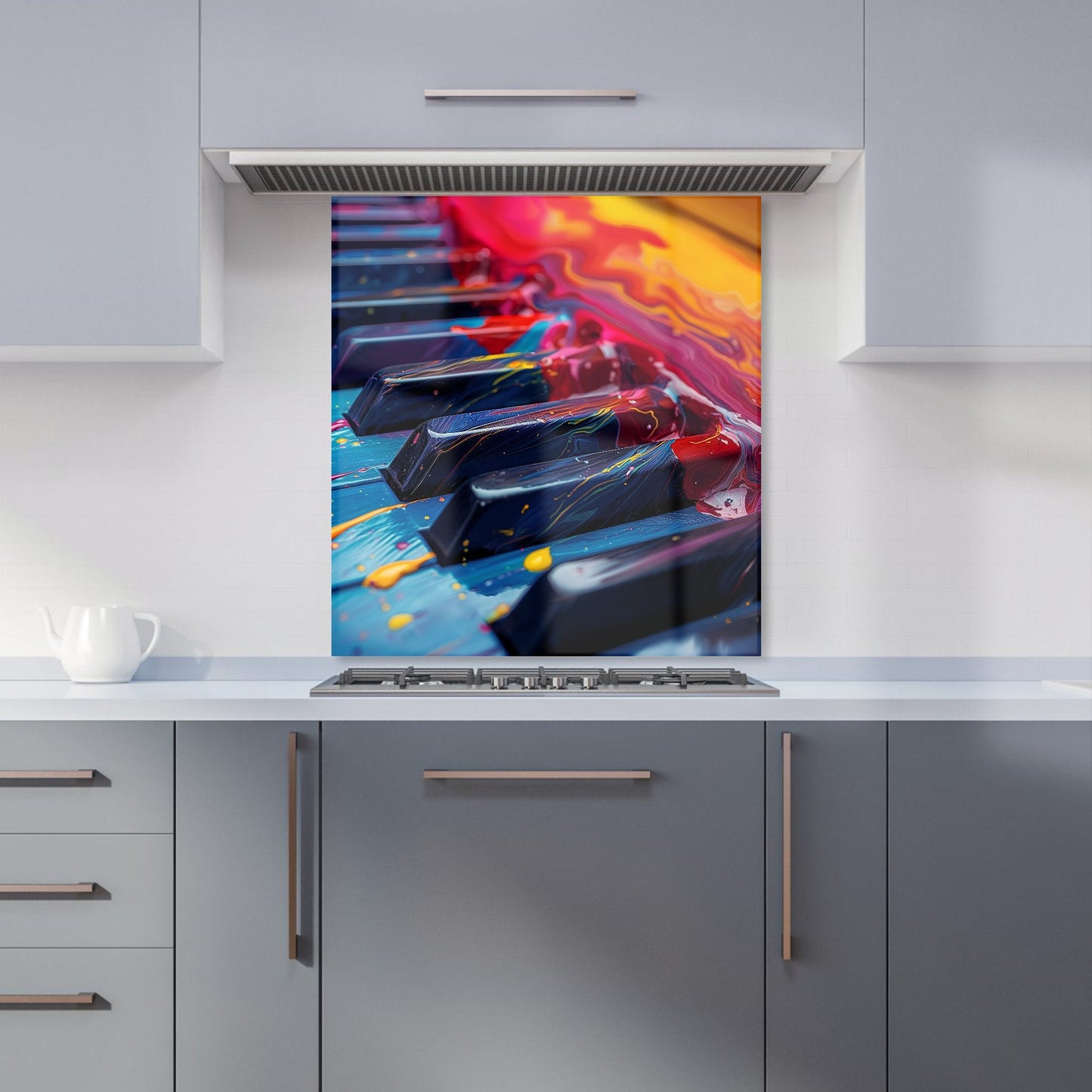 Colorful Melody: A Piano's Dream Kitchen Splashback