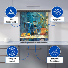 Morning Coffee: A Painterly View Kitchen Splashback