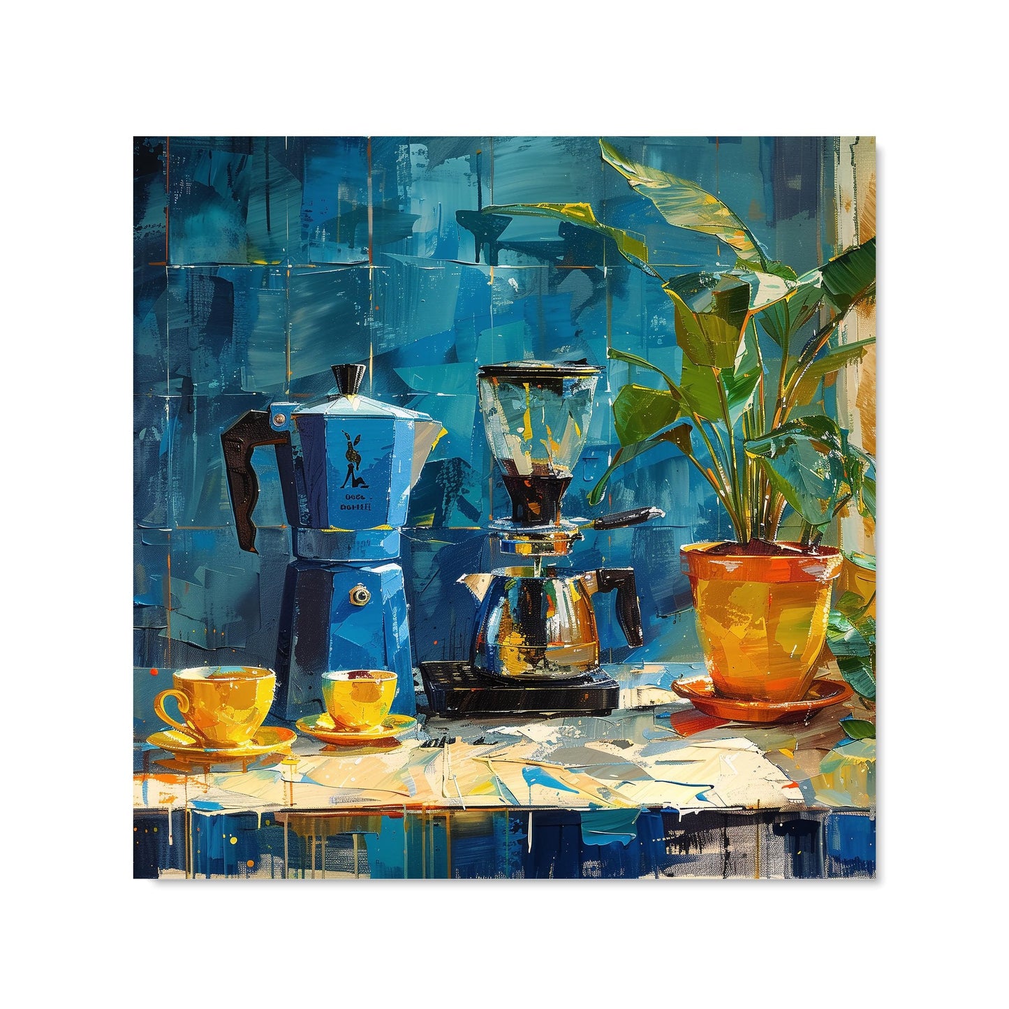 Morning Coffee: A Painterly View Kitchen Splashback