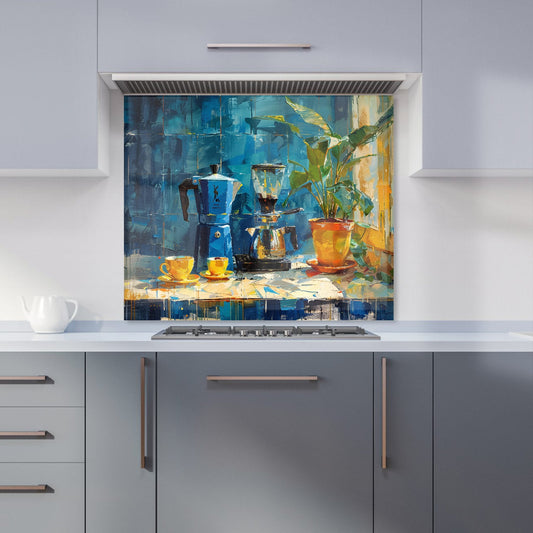 Morning Coffee: A Painterly View Kitchen Splashback