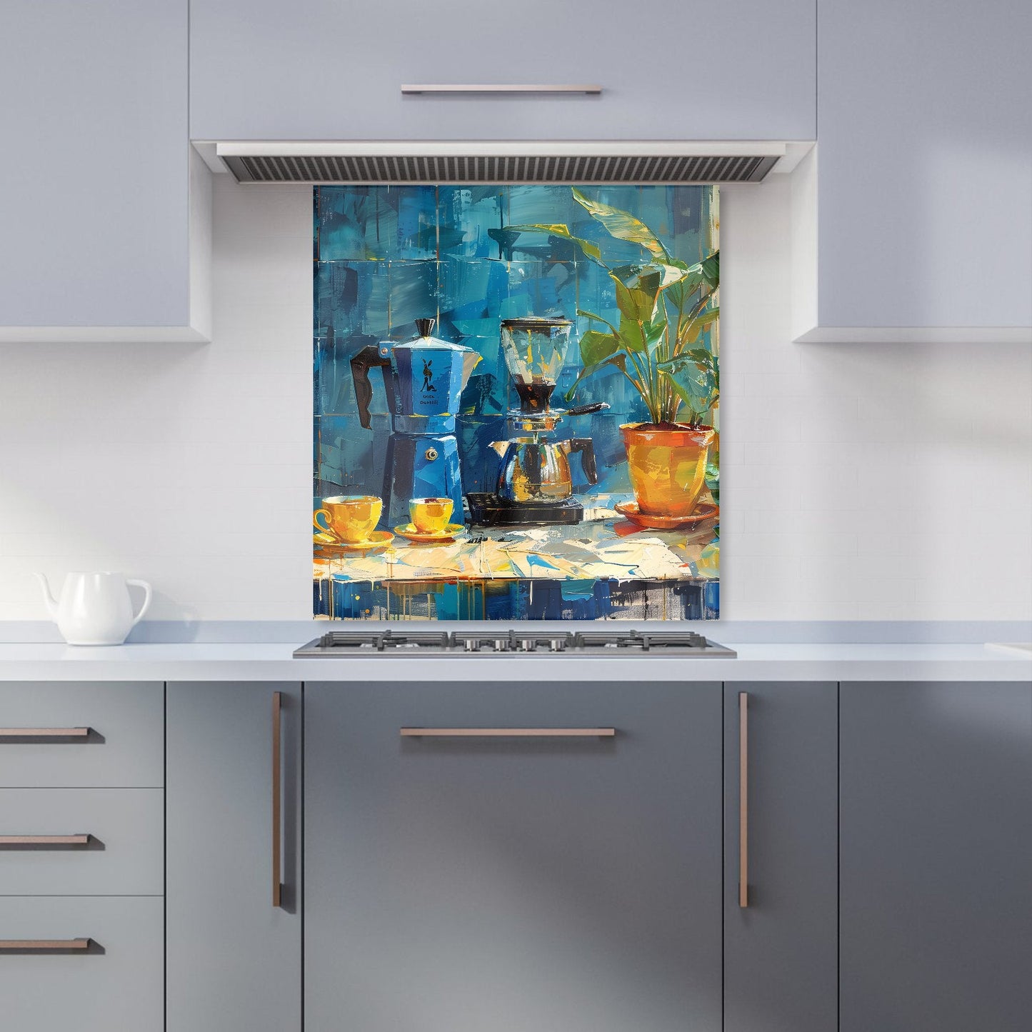 Morning Coffee: A Painterly View Kitchen Splashback