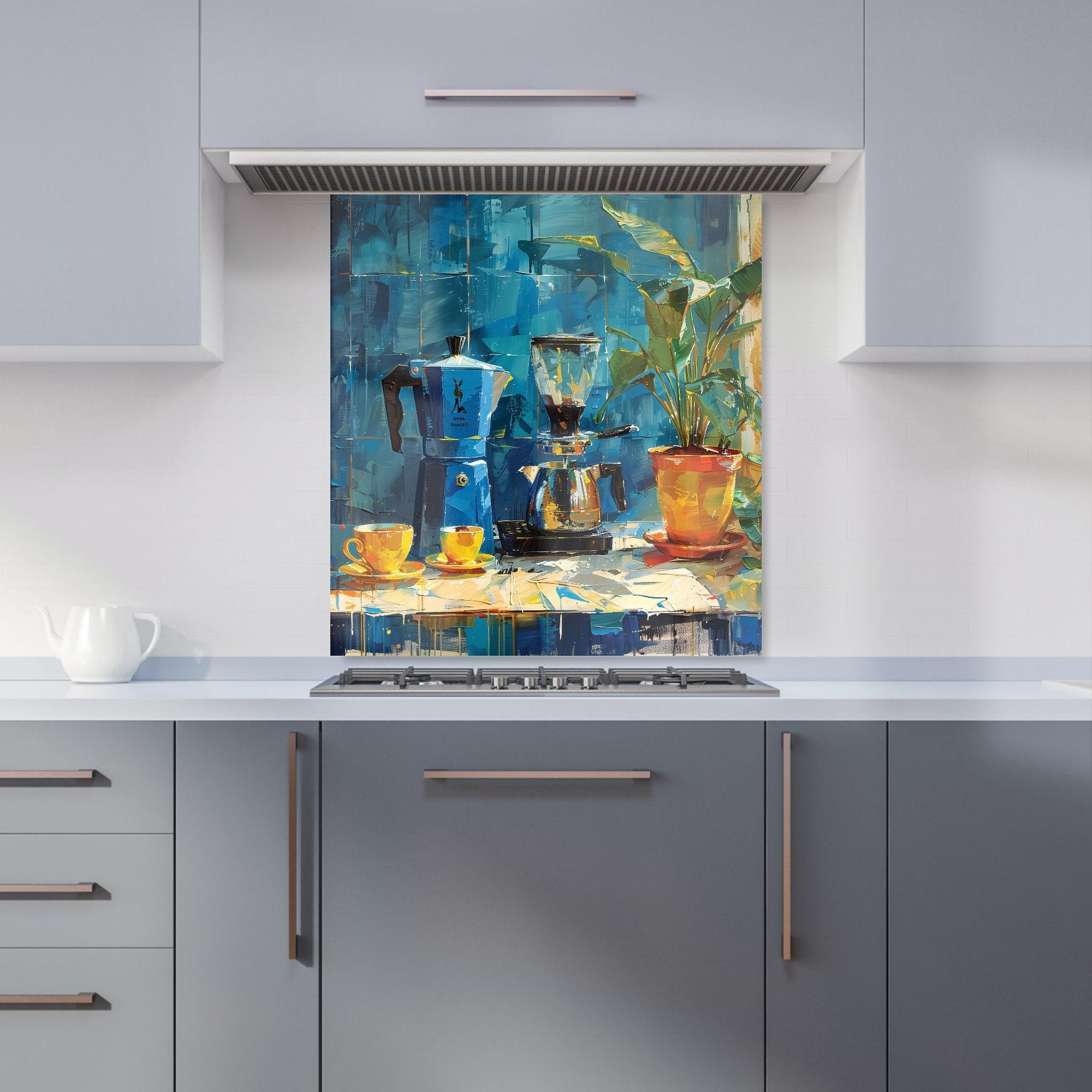 Morning Coffee: A Painterly View Kitchen Splashback