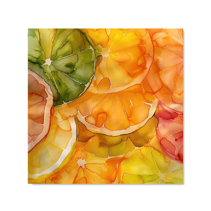 Citrus Swirl: Vibrant and Abstract Kitchen Splashback