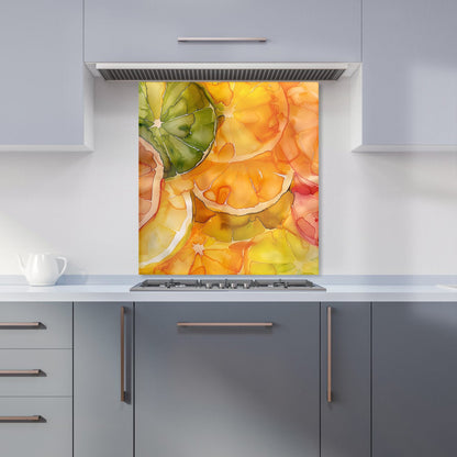 Citrus Swirl: Vibrant and Abstract Kitchen Splashback