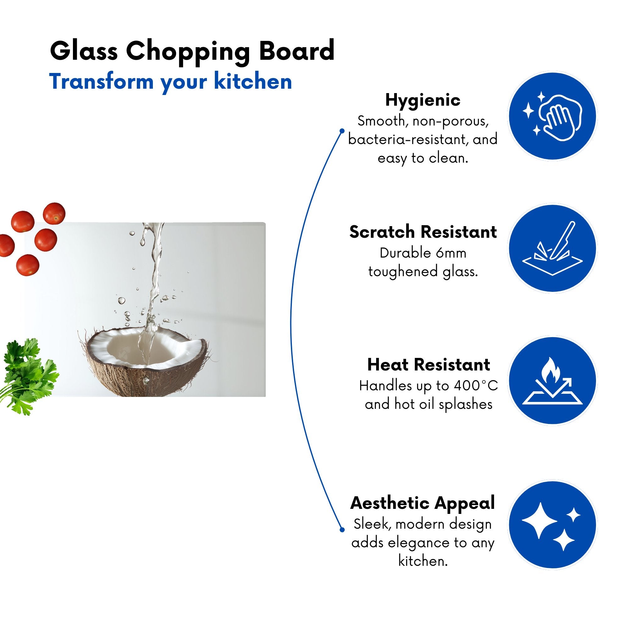 Splashing Coconut: A Fluid Moment Chopping Board
