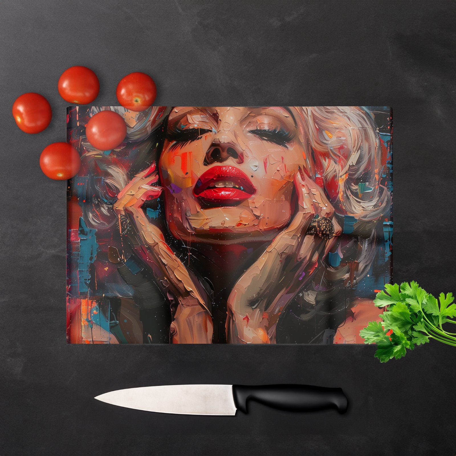Vivid Marilyn: A Modern Expression Chopping Board