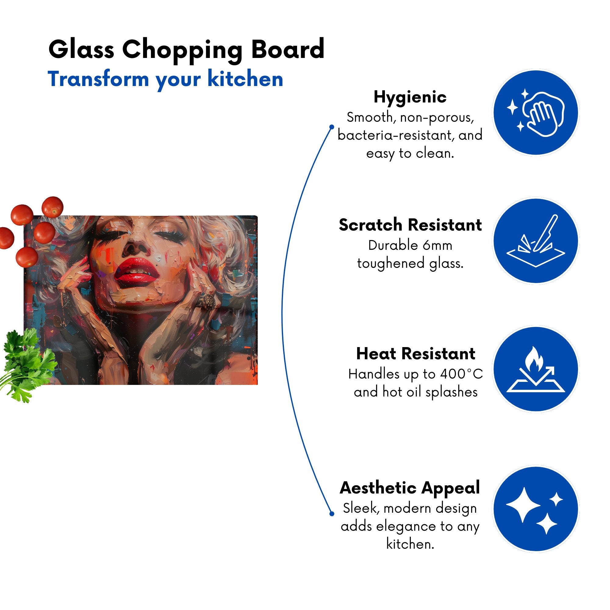 Vivid Marilyn: A Modern Expression Chopping Board