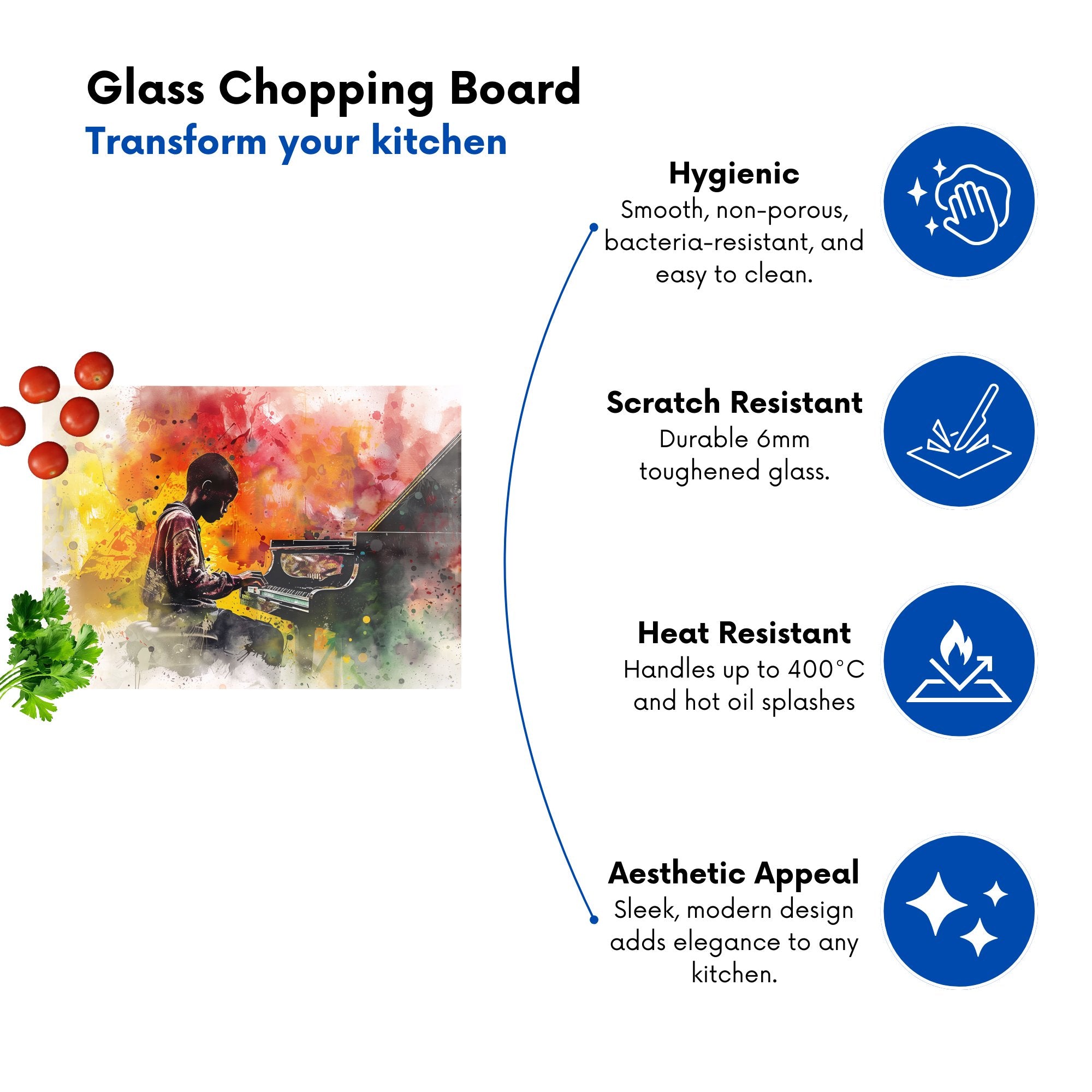 Young Virtuoso In Watercolor Symphony Chopping Board