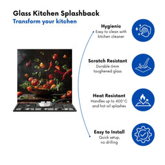 Dynamic Levitation: Vegetable Ballet Kitchen Splashback
