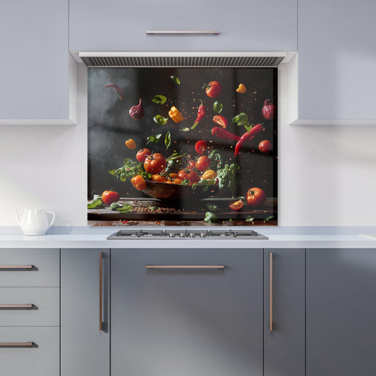 Dynamic Levitation: Vegetable Ballet Kitchen Splashback