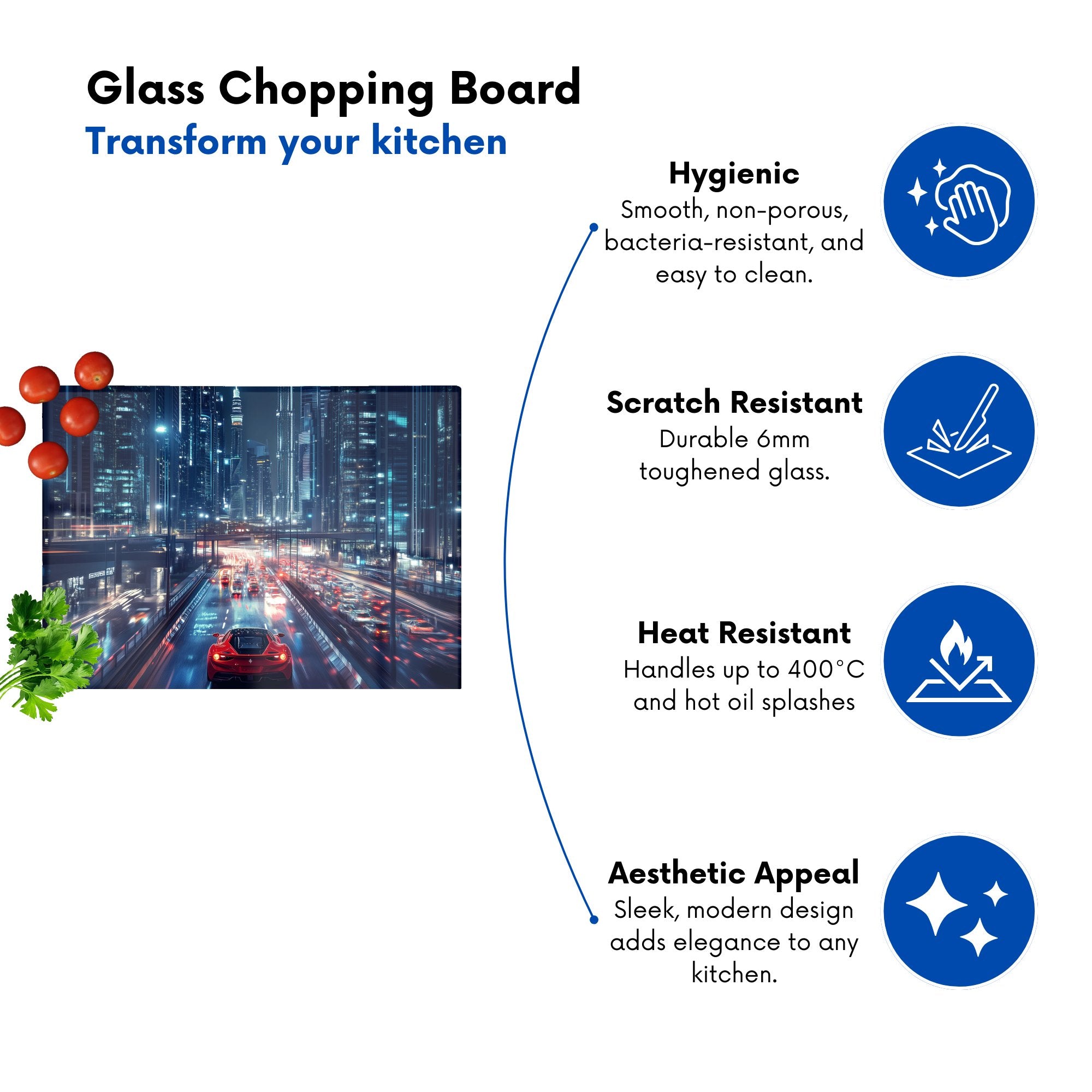 Red Streak Through Nighttime Dubai Chopping Board