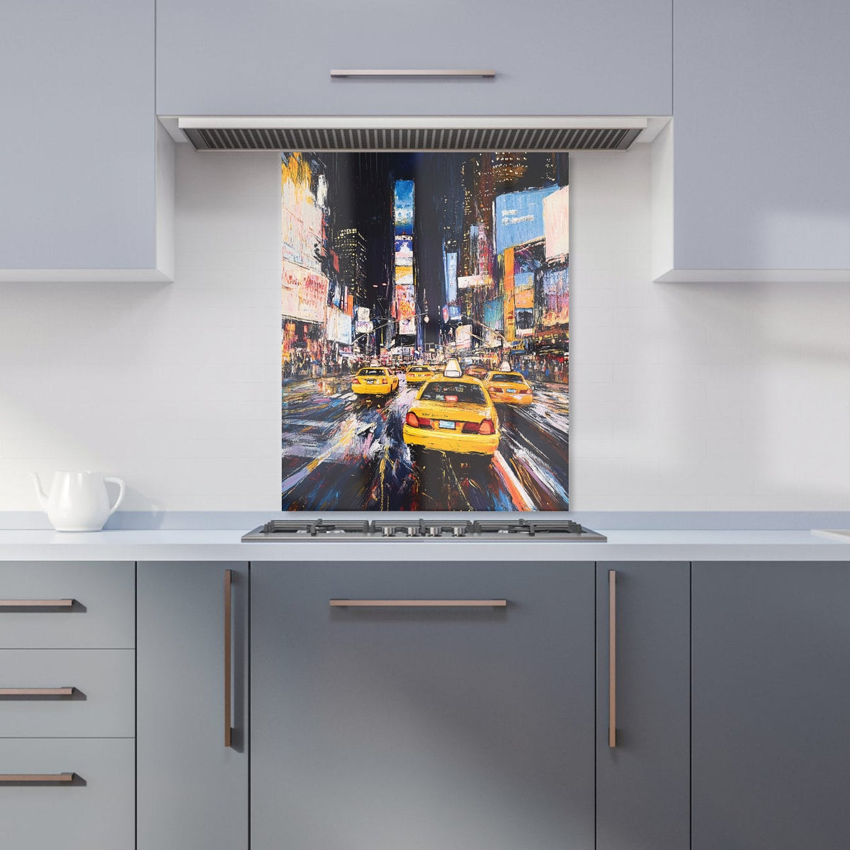Times Square in Vivid Stroke Kitchen Splashback