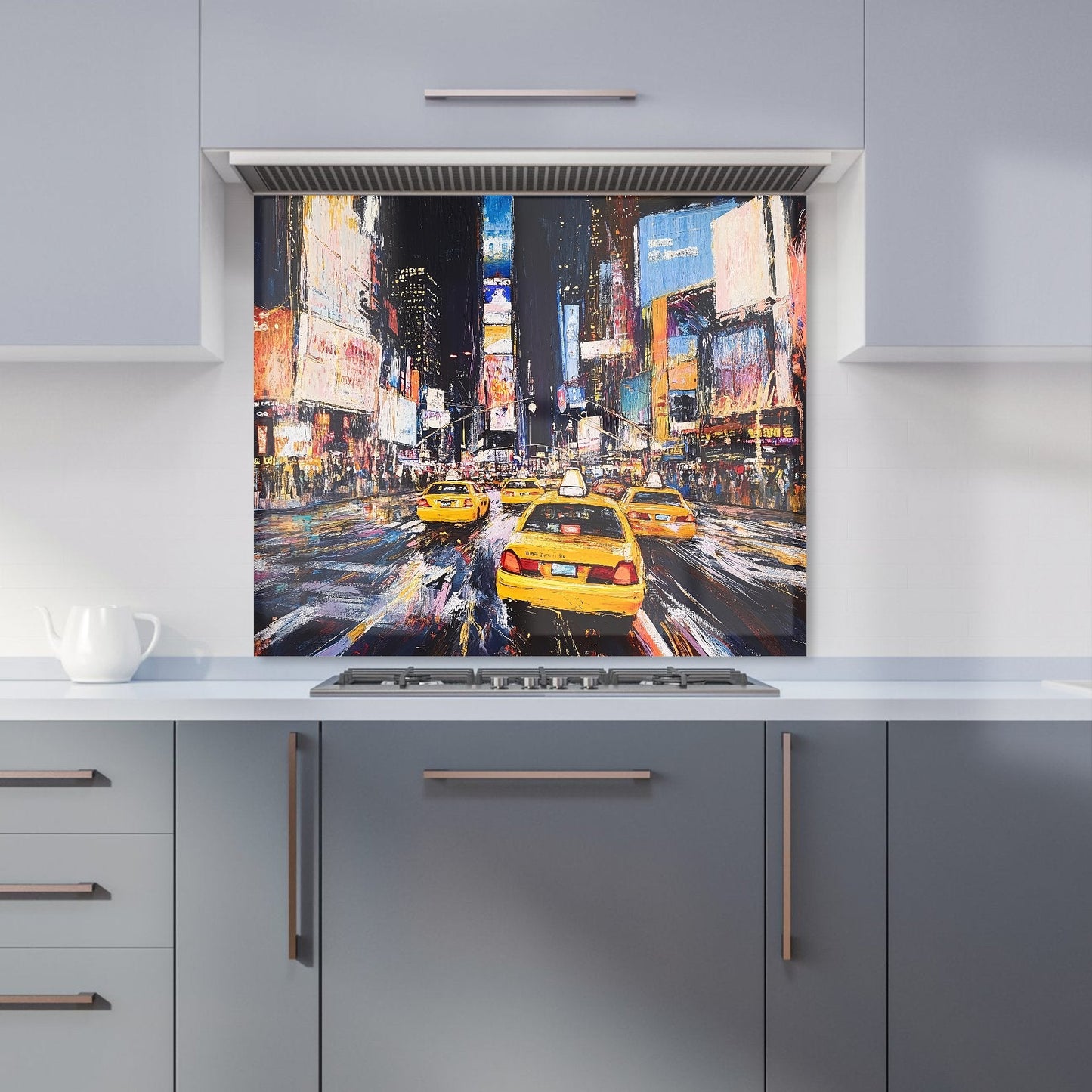 Times Square in Vivid Stroke Kitchen Splashback