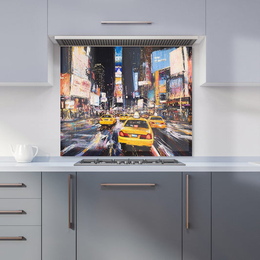 Times Square in Vivid Stroke Kitchen Splashback