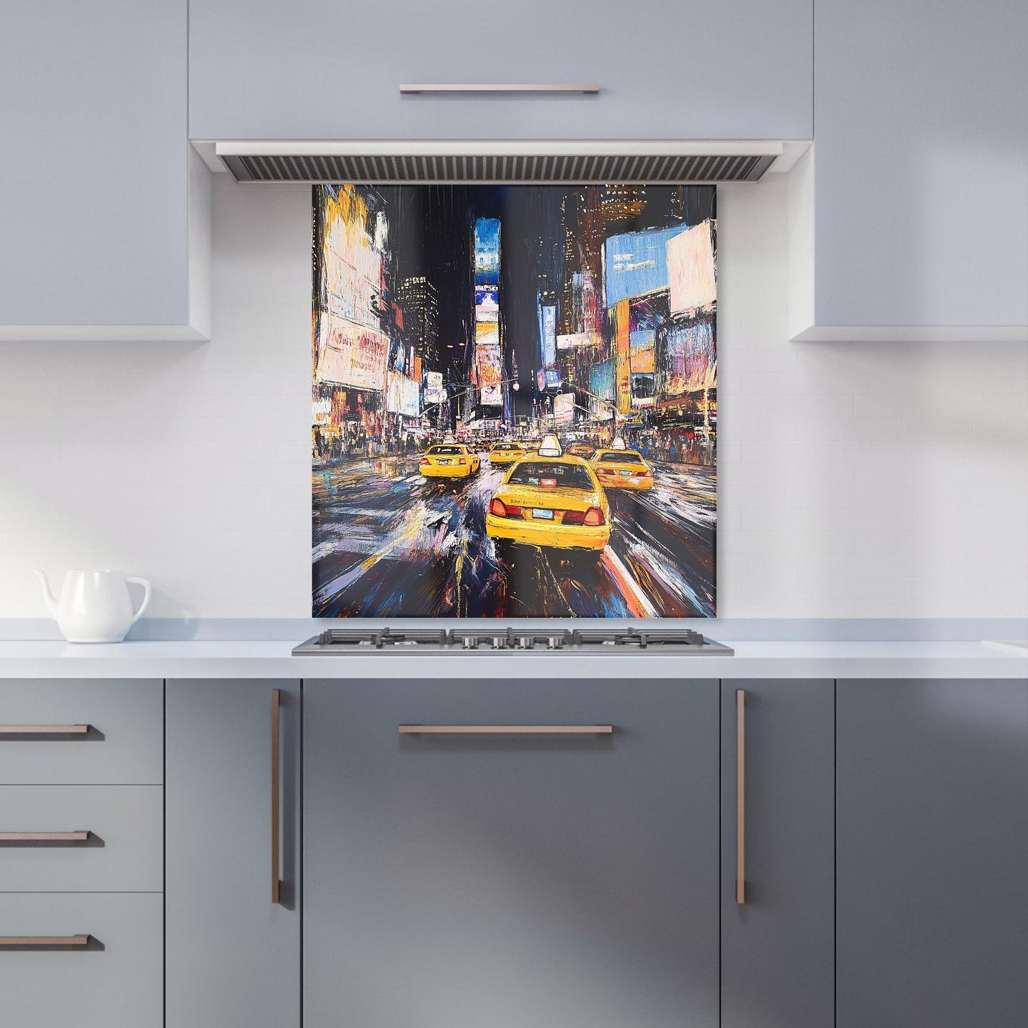 Times Square in Vivid Stroke Kitchen Splashback